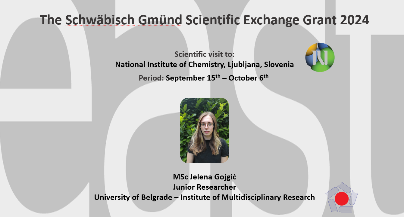 Jelena Gojgic winner of The Schwäbisch Gmünd Scientific Exchange Grant 2024